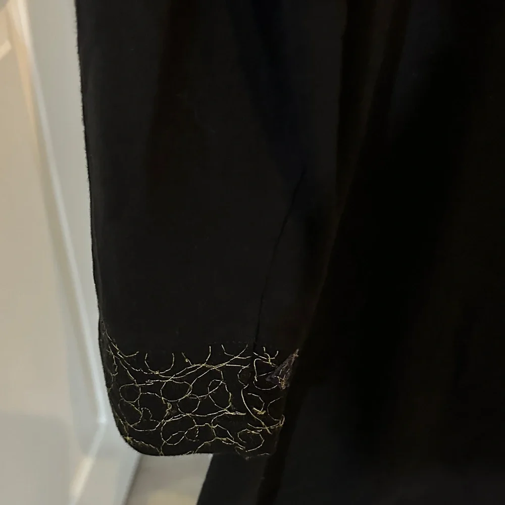 Parsley & Sage Black Jacket with Multicolor Abstract Panels